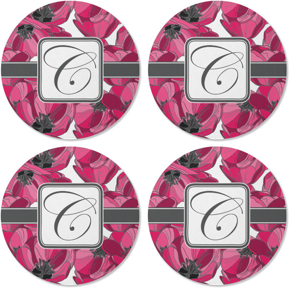 Tulips Coaster Round Rubber Back - Apvl