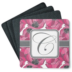 Tulips Square Rubber Backed Coasters - Set of 4 (Personalized)