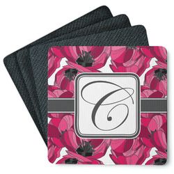 Tulips Square Rubber Backed Coasters - Set of 4 (Personalized)