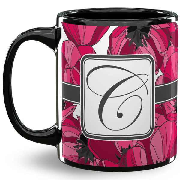 Custom Tulips 11 Oz Coffee Mug - Black (Personalized)