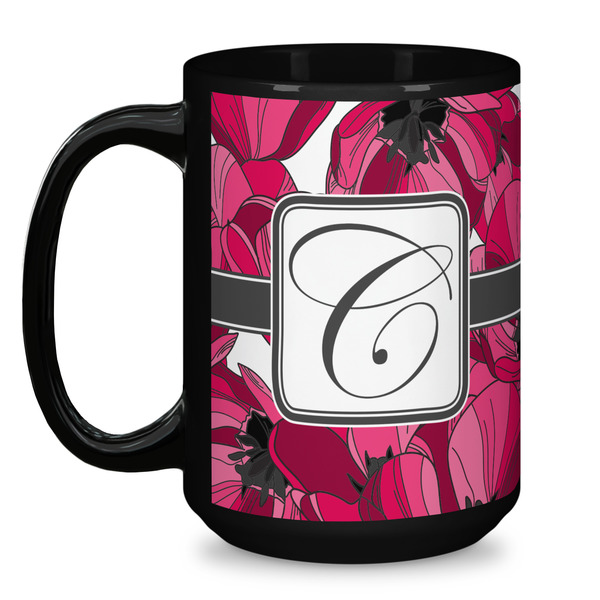 Tulips Coffee Mug - 15 oz - Black