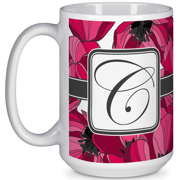 Custom Tulips 15 Oz Coffee Mug - White (Personalized)