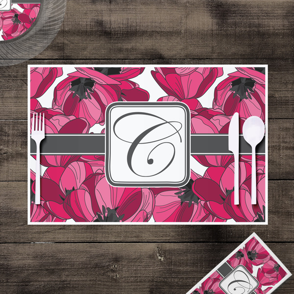 Tulips Disposable Paper Placemat - In Context