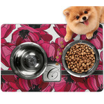 Tulips Dog Food Mat - Small w/ Initial