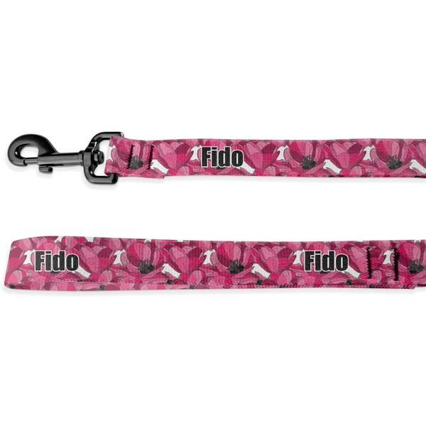 Custom Tulips Deluxe Dog Leash - 4 ft (Personalized)
