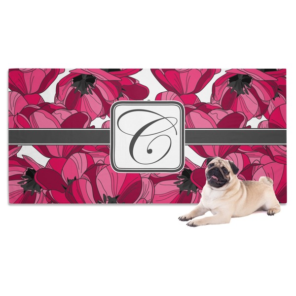 Custom Tulips Dog Towel (Personalized)