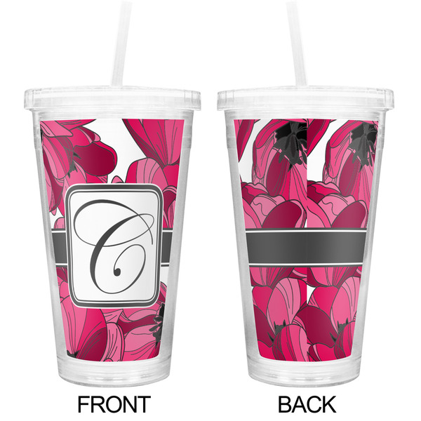 Tulips Double Wall Tumbler with Straw - Approval