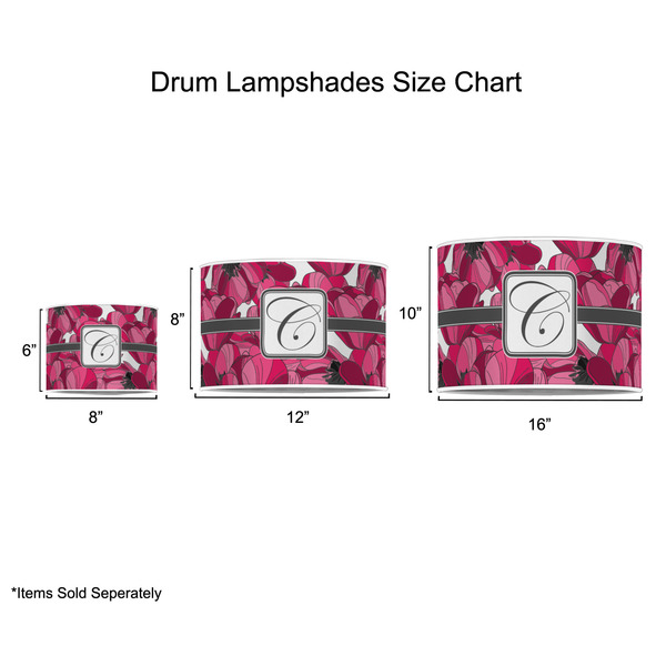 Tulips Drum Lampshades - Sizing Chart