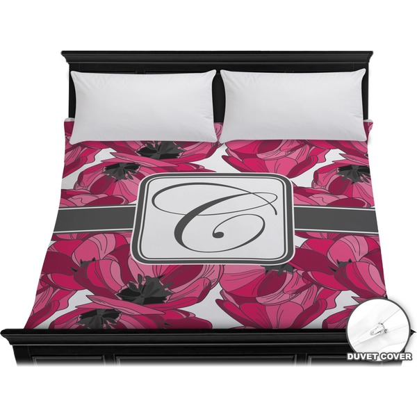 Custom Tulips Duvet Cover - King (Personalized)