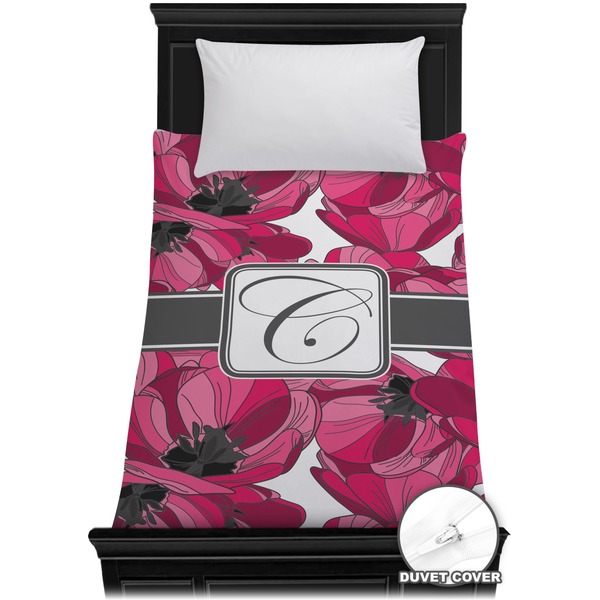 Custom Tulips Duvet Cover - Twin (Personalized)