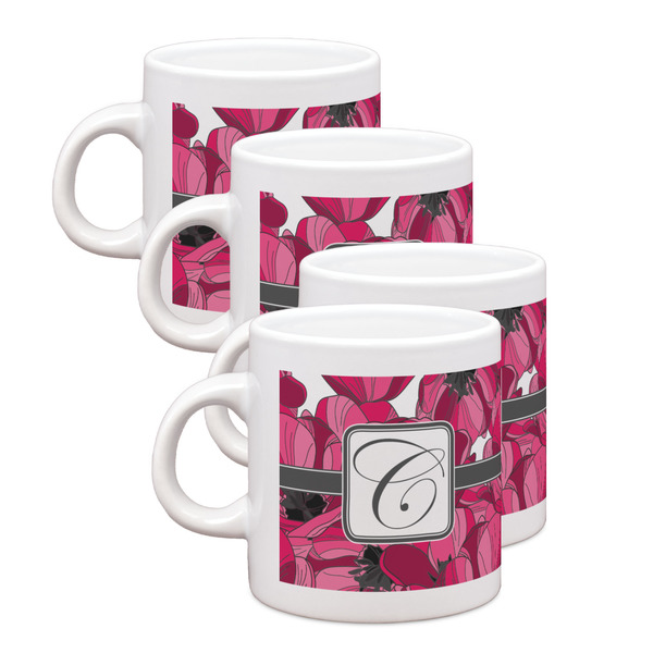 Custom Tulips Single Shot Espresso Cups - Set of 4 (Personalized)