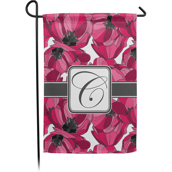 Custom Tulips Small Garden Flag - Single Sided w/ Initial