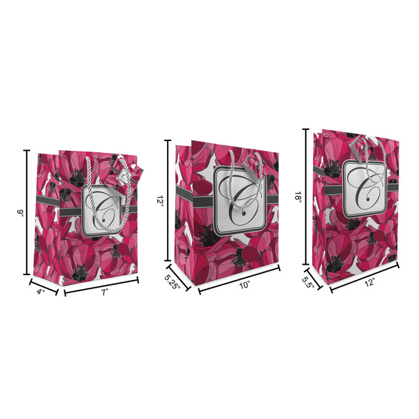 Tulips Gift Bags - All Sizes - Dimensions