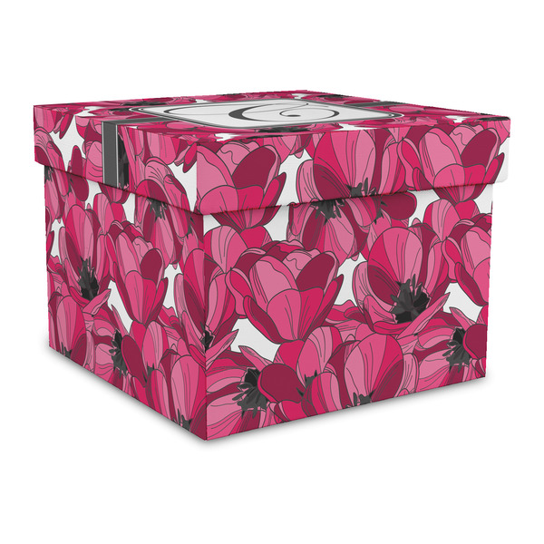 Custom Tulips Gift Box with Lid - Canvas Wrapped - Large (Personalized)