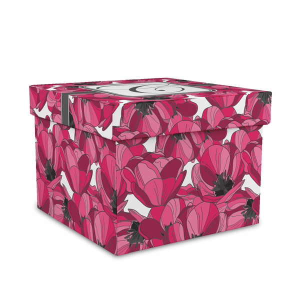 Custom Tulips Gift Box with Lid - Canvas Wrapped - Medium (Personalized)