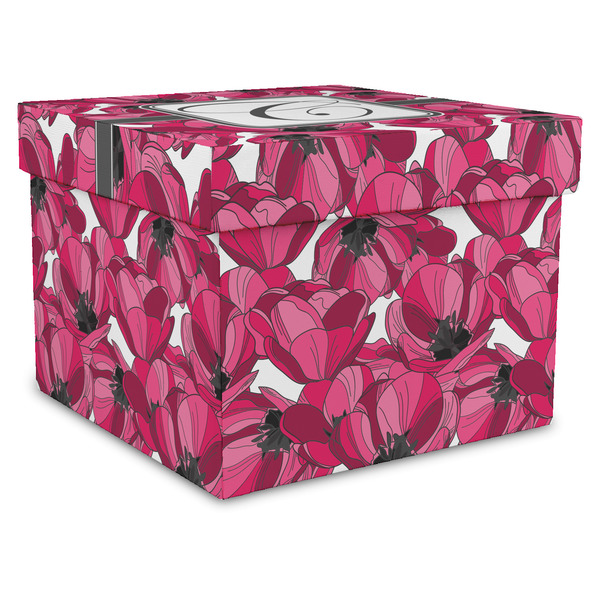 Custom Tulips Gift Box with Lid - Canvas Wrapped - X-Large (Personalized)