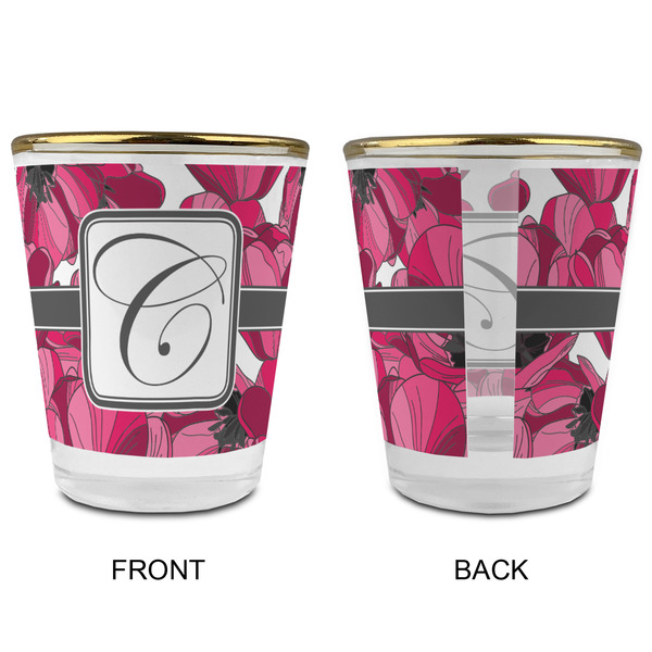 Tulips Glass Shot Glass - with gold rim - APPROVAL