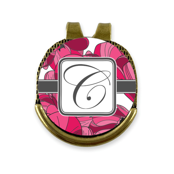 Custom Tulips Golf Ball Marker - Hat Clip - Gold