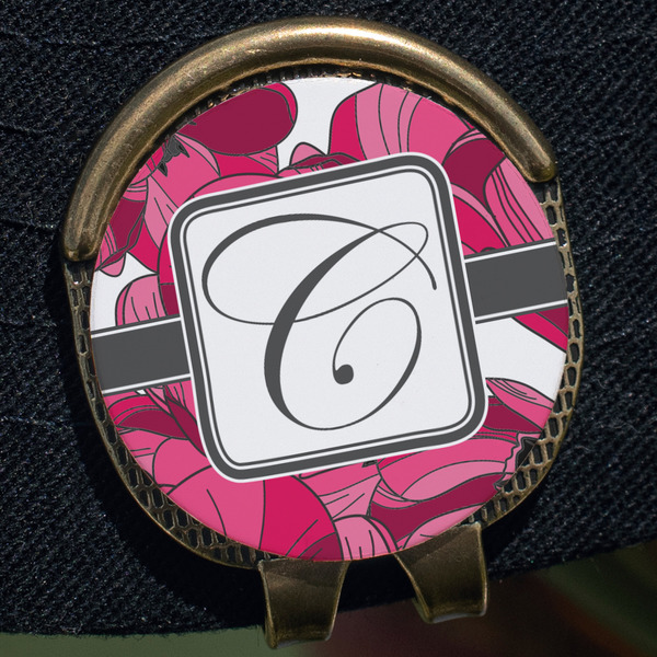 Tulips Golf Ball Marker Hat Clip - Gold - Close Up