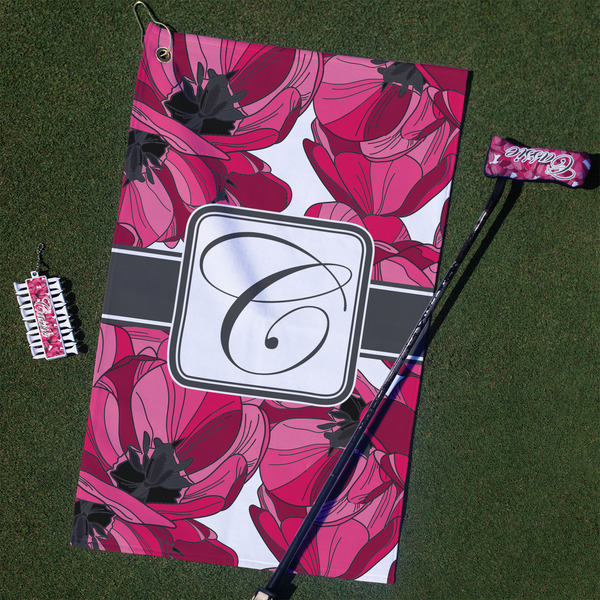 Custom Tulips Golf Towel Gift Set (Personalized)