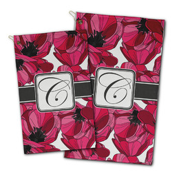 Tulips Golf Towel - Poly-Cotton Blend w/ Initial