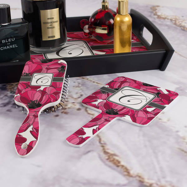 Tulips Hair Brush and Hand Mirror - Bathroom Scene