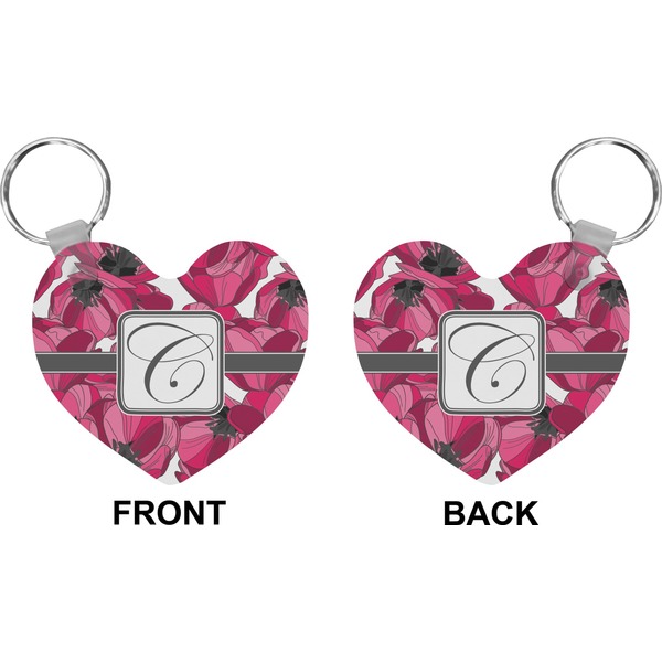 Tulips Heart Keychain (Front + Back)