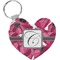 Tulips Heart Plastic Keychain w/ Initial