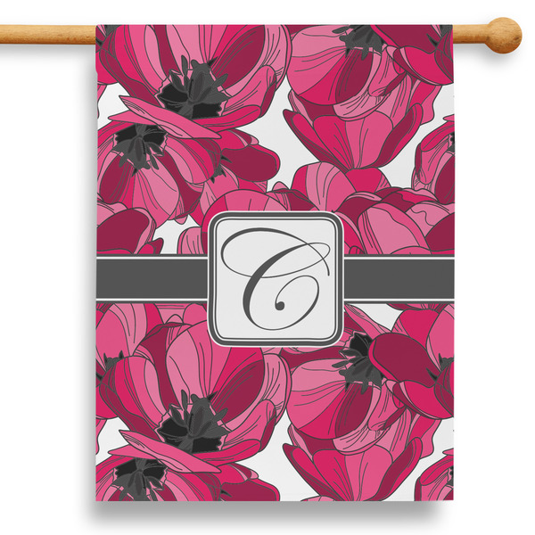 Custom Tulips 28" House Flag - Double Sided (Personalized)