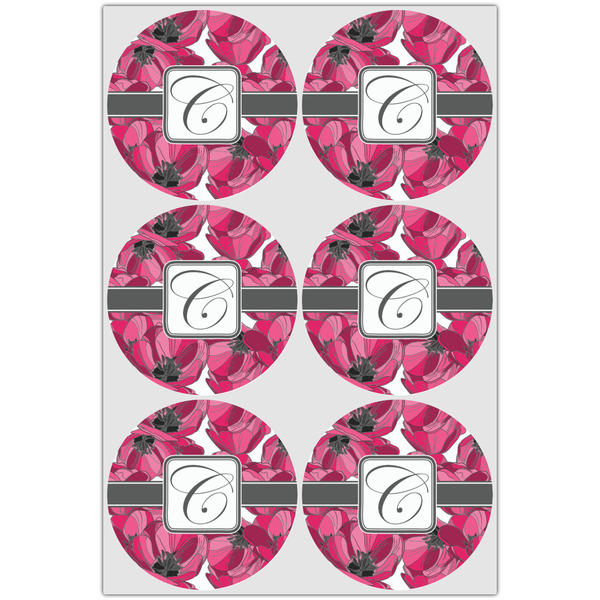 Tulips Icing Circle - Large - Set of 6