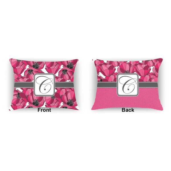 Tulips  Indoor Rectangular Burlap Pillow (Front and Back)