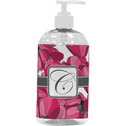 Tulips Plastic Soap / Lotion Dispenser (16 oz - Large - White) (Personalized)