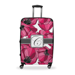 Tulips Suitcase - 28" Large - Checked w/ Initial