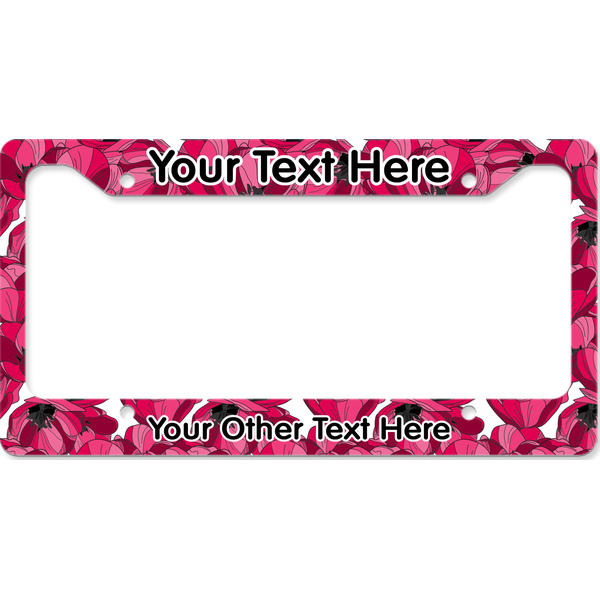 Custom Tulips License Plate Frame - Style B (Personalized)