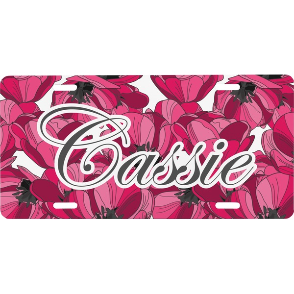 Custom Tulips Front License Plate (Personalized)