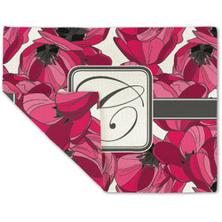Tulips Double-Sided Linen Placemat - Single w/ Initial