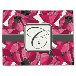Tulips Single-Sided Linen Placemat - Single w/ Initial