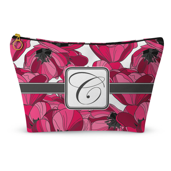 Custom Tulips Makeup Bag - Large - 12.5"x7" (Personalized)