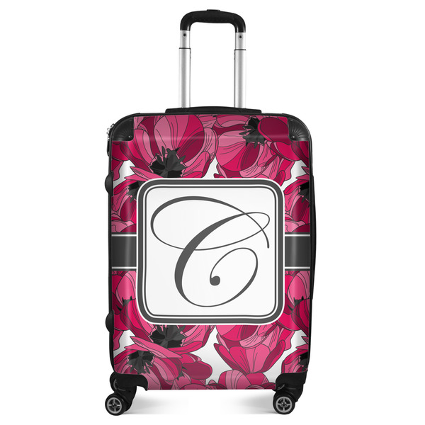 Custom Tulips Suitcase - 24" Medium - Checked (Personalized)