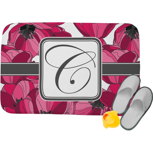 Custom Tulips Memory Foam Bath Mat (Personalized)