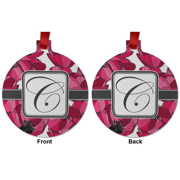 Tulips Metal Ball Ornament - Front and Back