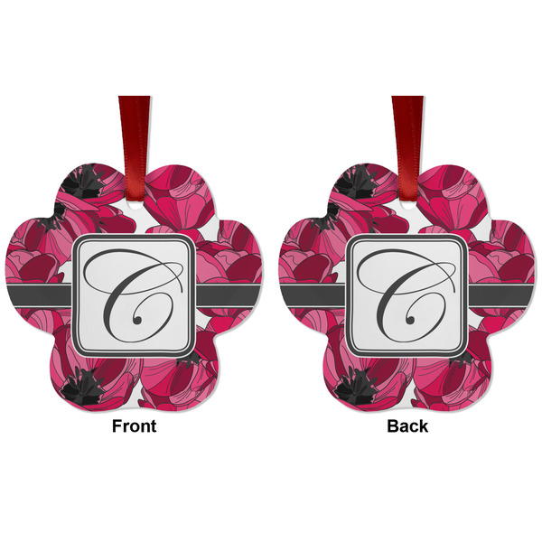 Tulips Metal Paw Ornament - Front and Back