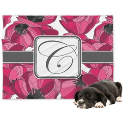 Tulips Dog Blanket - Large (Personalized)