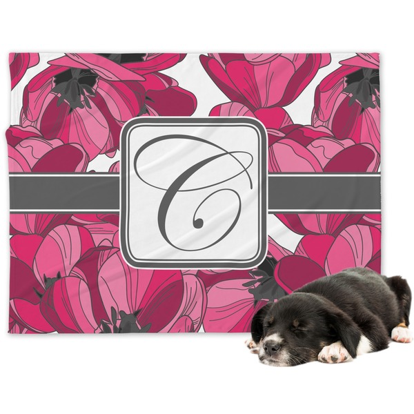 Custom Tulips Dog Blanket (Personalized)