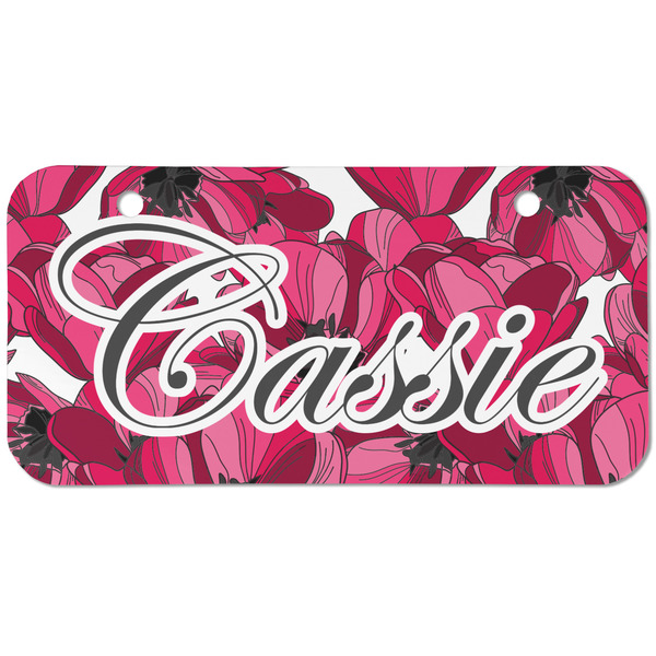 Custom Tulips Mini/Bicycle License Plate (2 Holes) (Personalized)