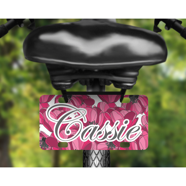 Tulips Mini License Plate on Bicycle