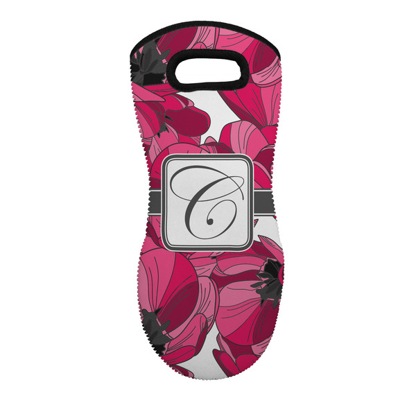 Custom Tulips Neoprene Oven Mitt w/ Initial