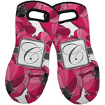 Tulips Neoprene Oven Mitts - Set of 2 w/ Initial