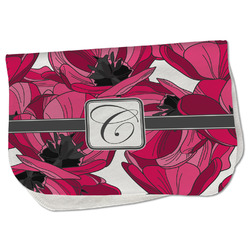 Tulips Burp Cloth - Fleece w/ Initial