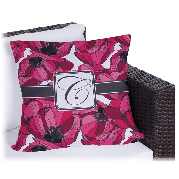 Custom Tulips Outdoor Pillow - 20" (Personalized)